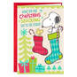 Peanuts® Snoopy and Woodstock Stockings Funny Christmas Card, , large image number 1