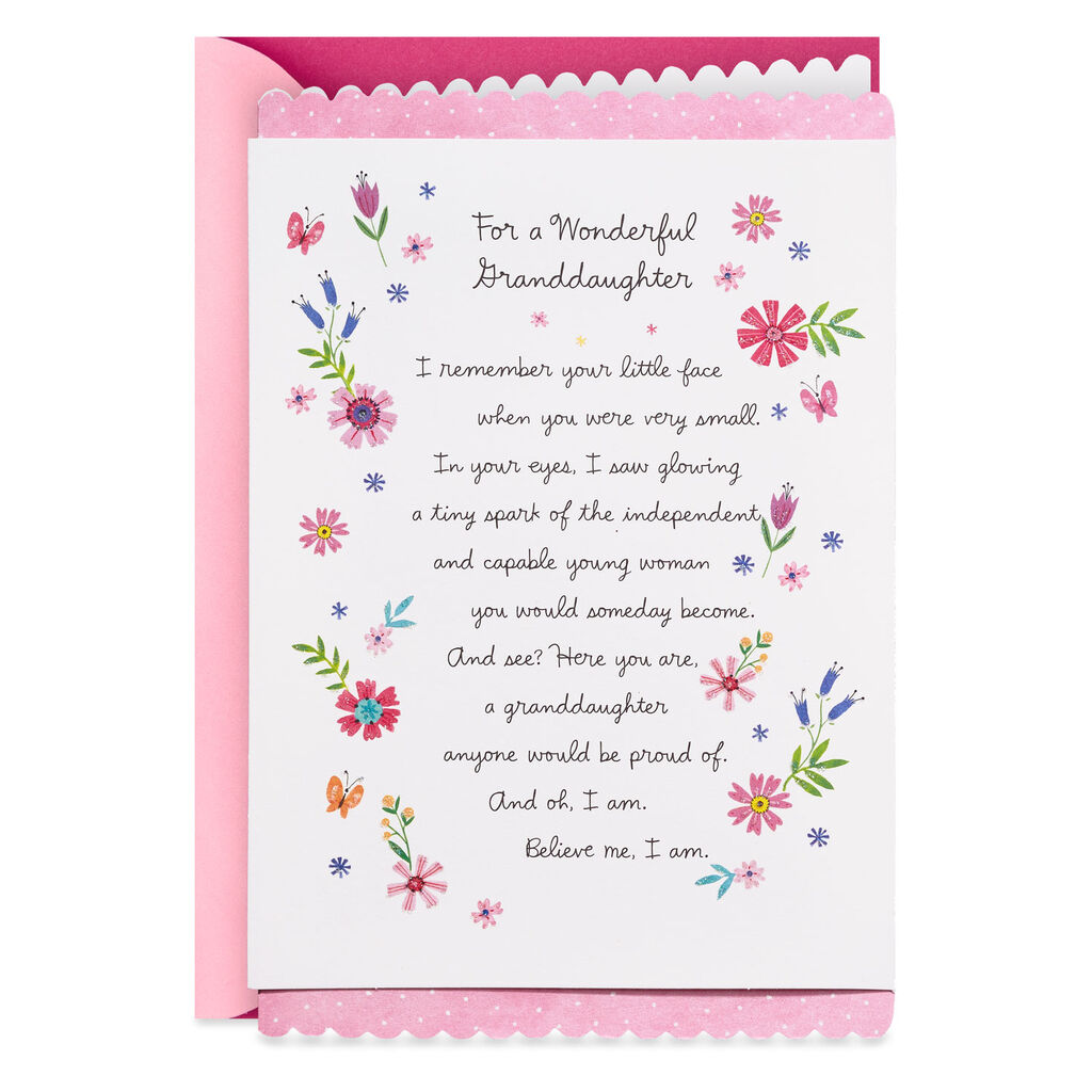 Proud Of The Young Woman You Are Birthday Card For Granddaughter