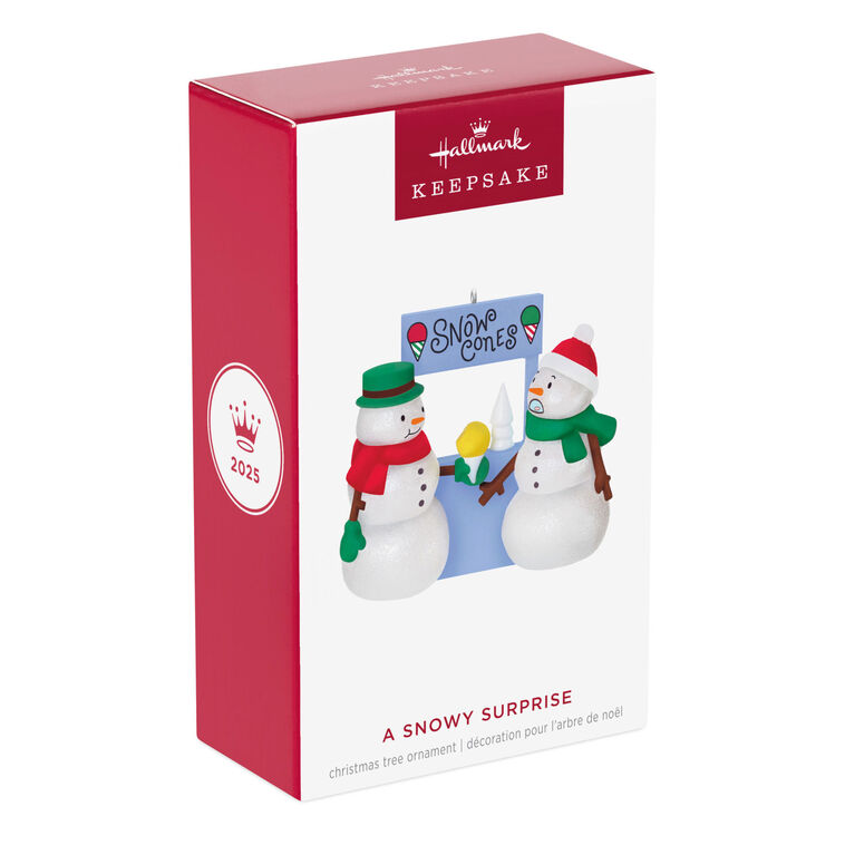 Snowmen Eating Yellow Snow Cone Keepsake Ornament package front image number 7
