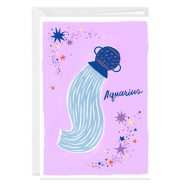 Bold and Bright Aquarius Zodiac Custom Card