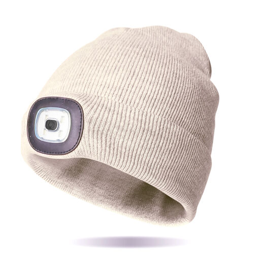 Night Scout Light-Up Rechargeable LED Beanie, Oat, 