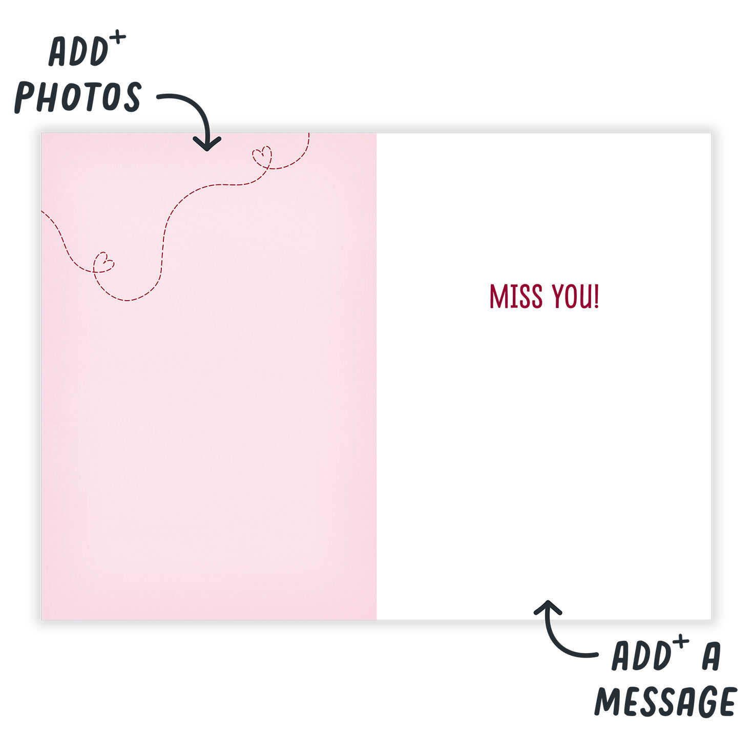 Personalized Distance Hearts & Map Valentine&rsquo;s Day Card  image number 3