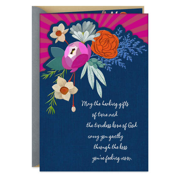 Healing Flowers Religious Sympathy Card, , large image number 1