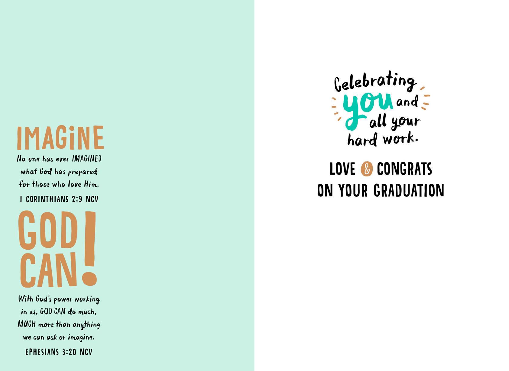 Imagine Your World Religious Graduation Card for Son