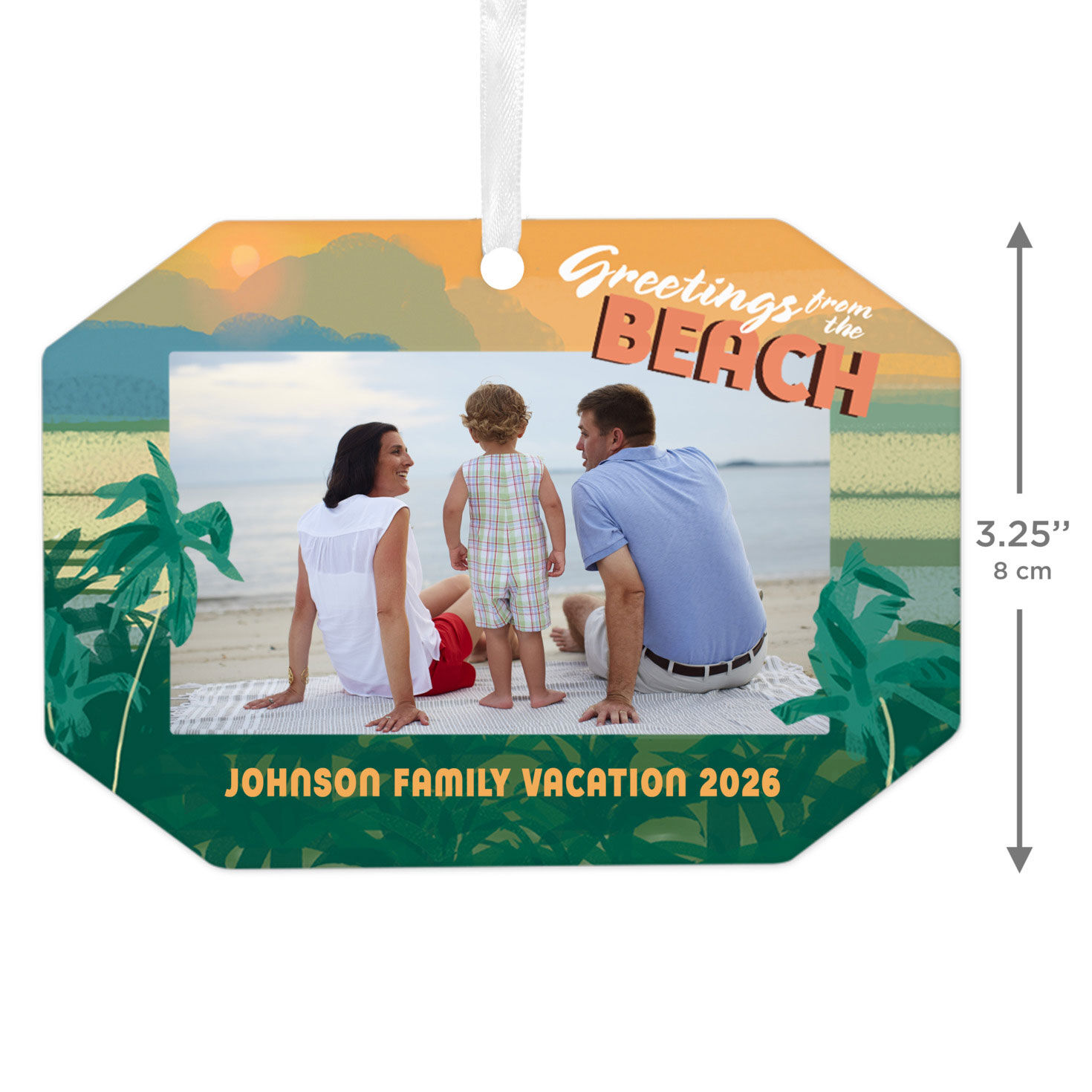 Beach Vacation Metal Personalized Ornament, Custom Photo and Text for only USD 17.99 | Hallmark