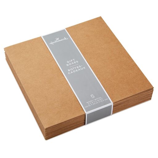 Kraft Paper 5-Pack Square Boxes, Square Box