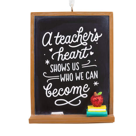 A Teacher's Heart Blackboard Hallmark Ornament, , large