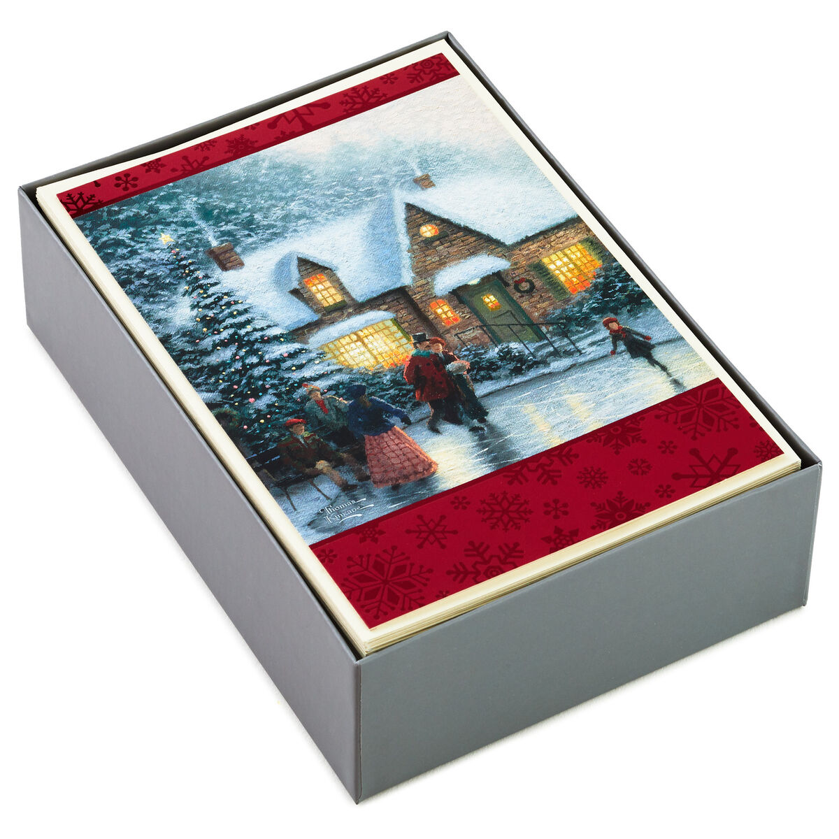 Thomas Kinkade Skater's Pond Christmas Cards, Box of 40 Boxed Cards