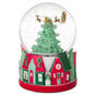Santa and Reindeer Around Tree Musical Snow Globe Back image number 2