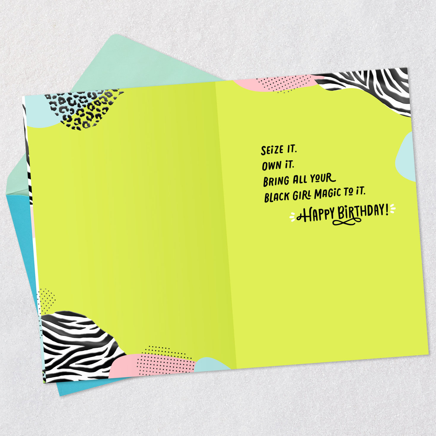 Cheetah and Zebra Patterns Birthday Card  image number 3