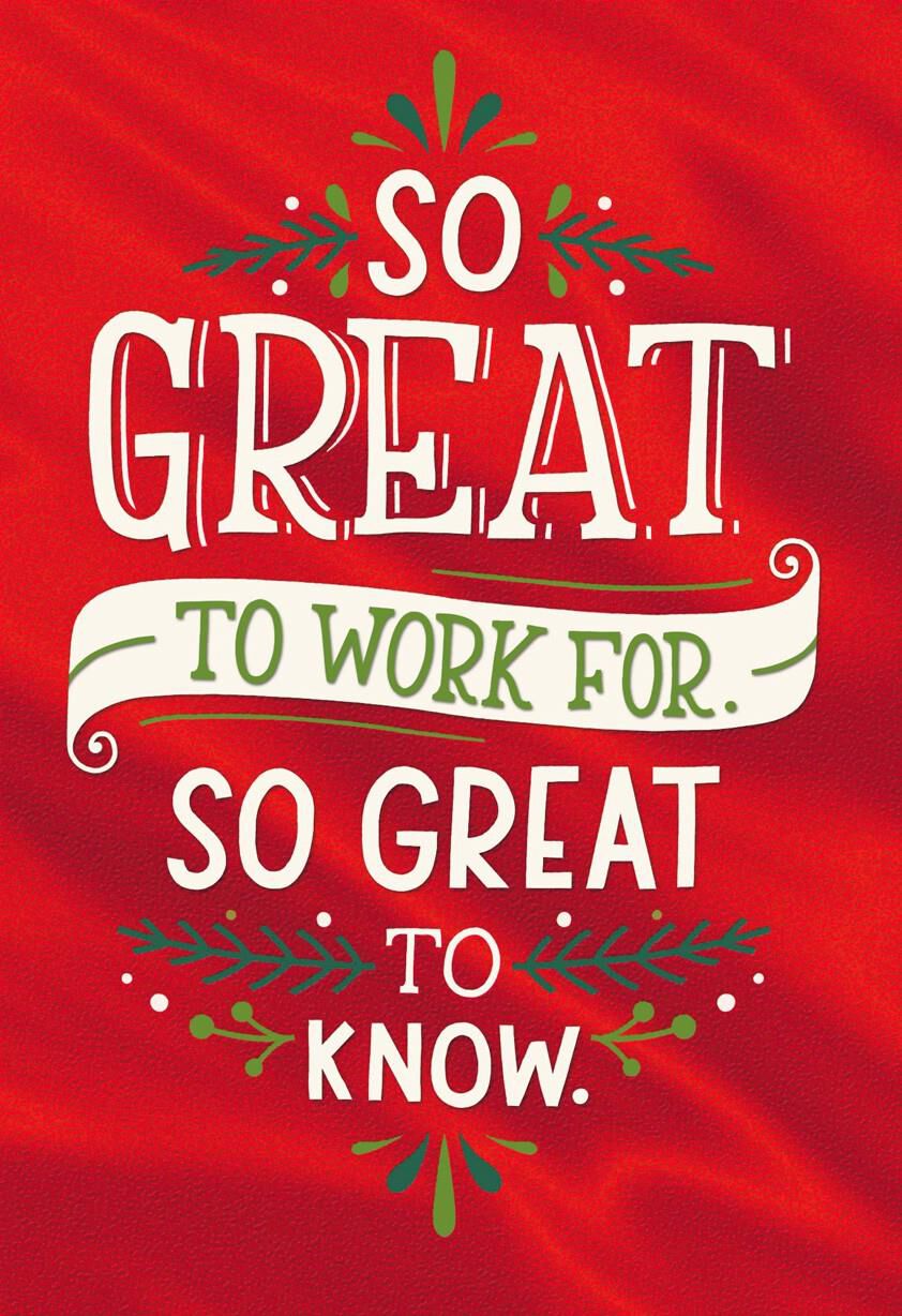 Thankful for You Christmas Card for Employer
