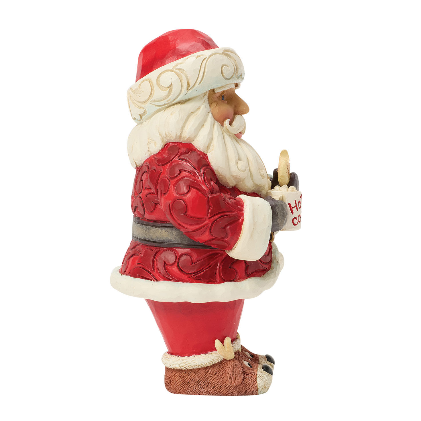 Santa Dipping Cookie in Hot Cocoa Mug Jim Shore Statue Side image number 4