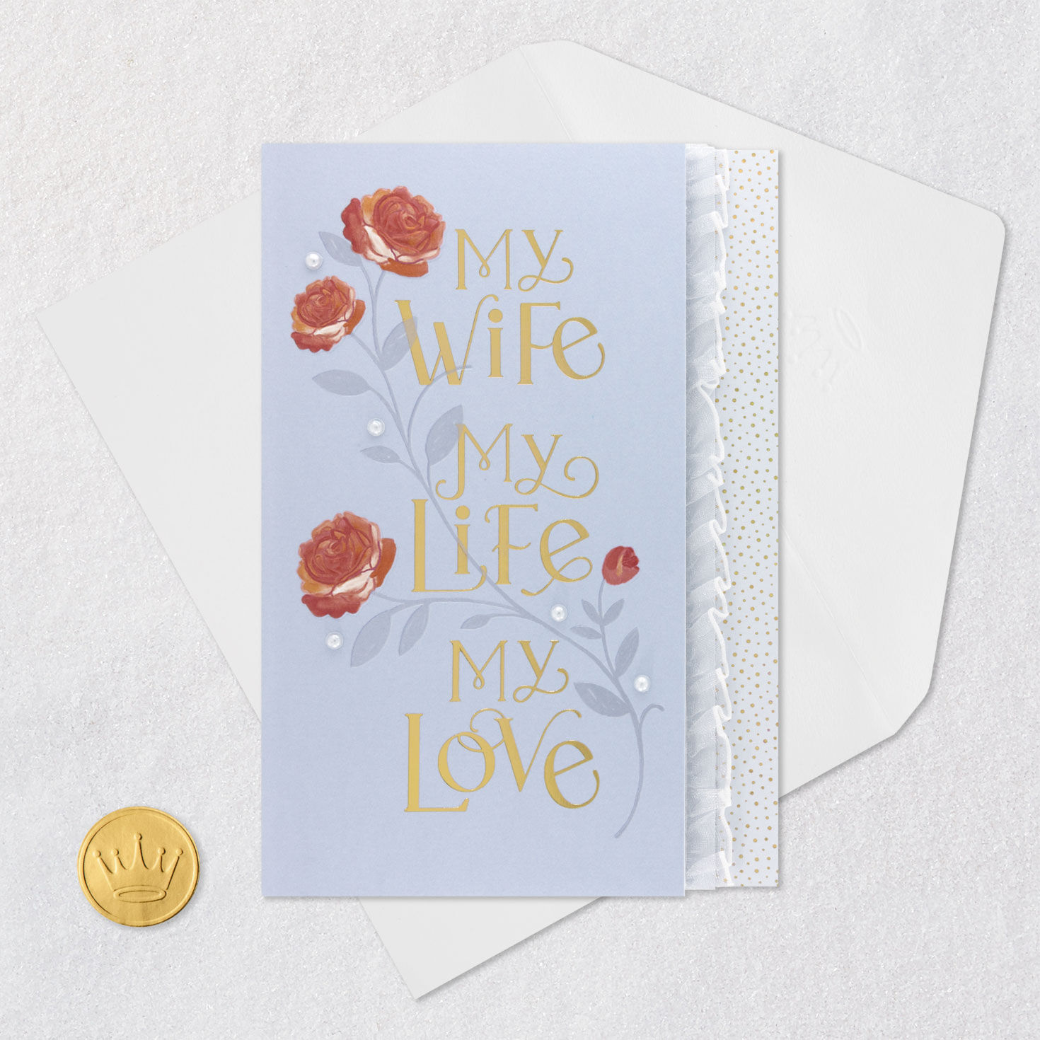 Roses on Blue Wife Mother's Day Card  image number 7