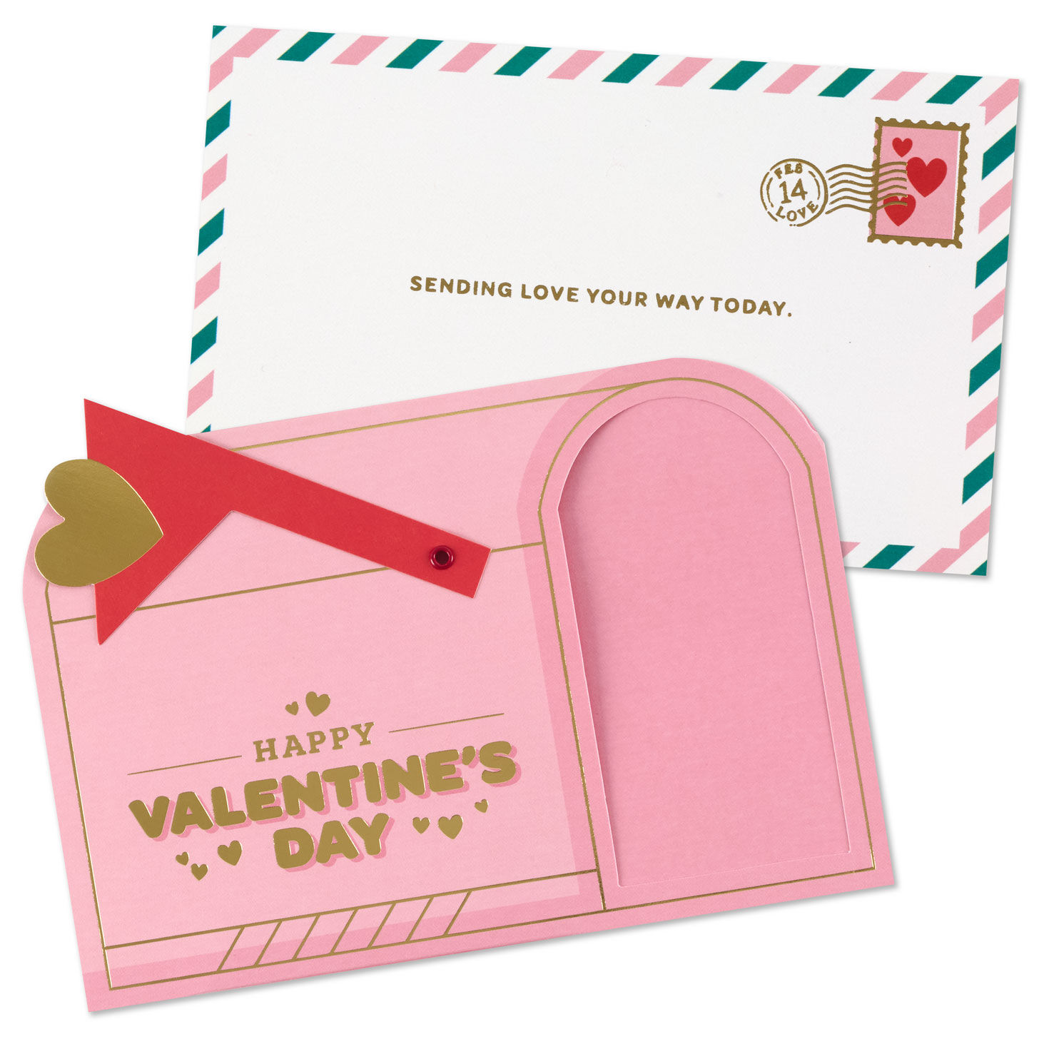 Pink Mailbox Papercraft Valentine's Day Card Sentiment image number 2