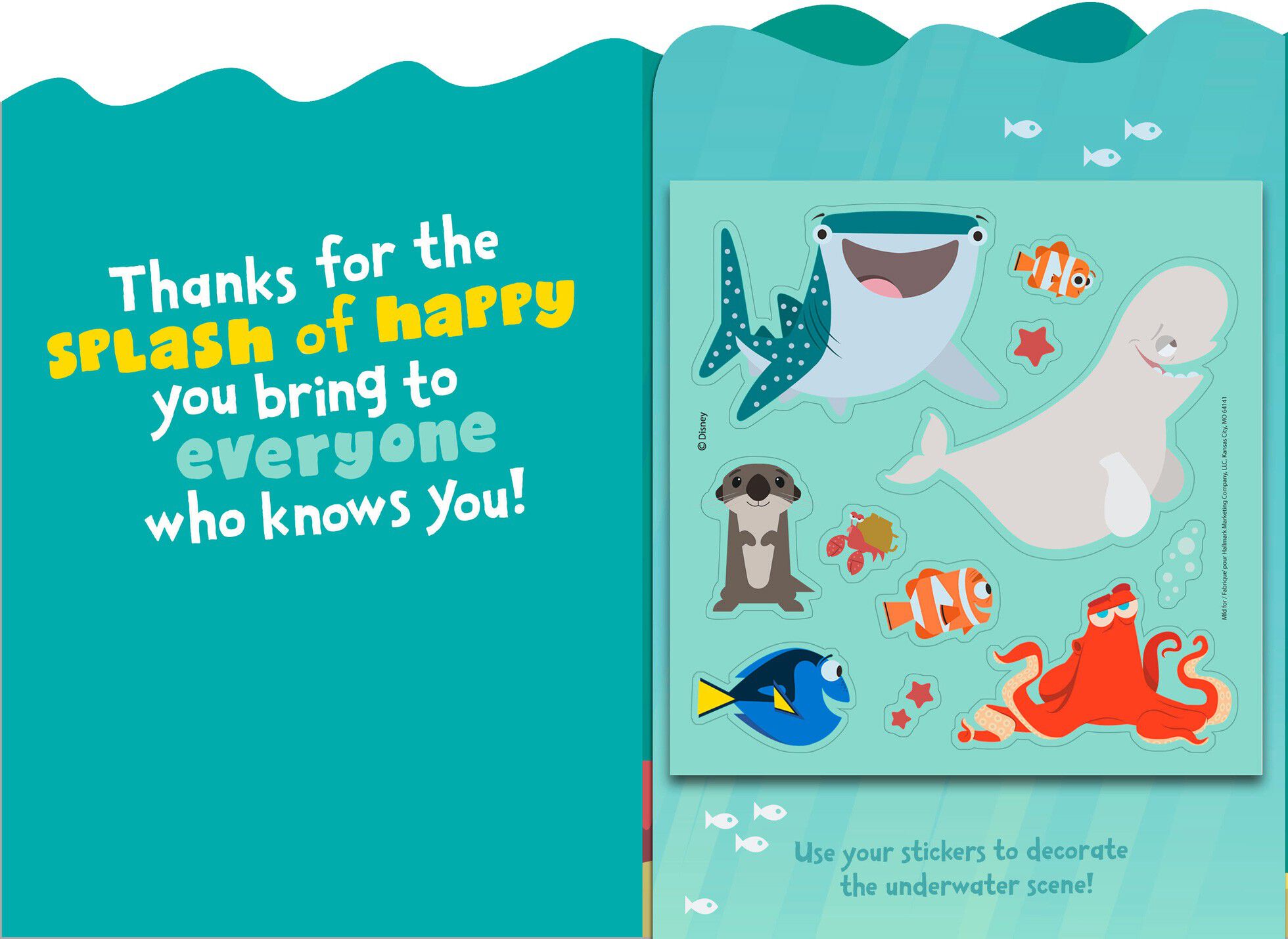 You're a Splash of Happy Just Because Card With Stickers
