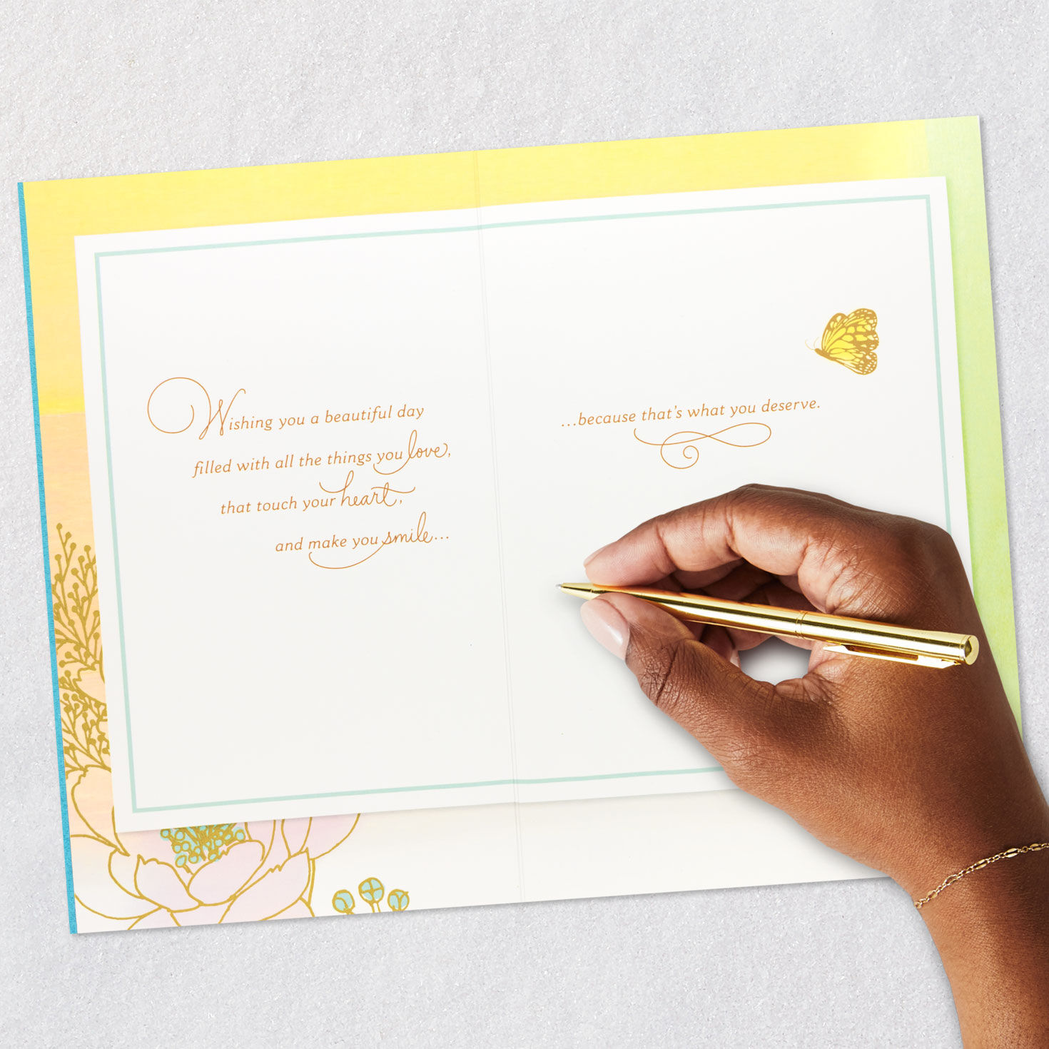 Butterfly and Felt Flower Mom Mother's Day Card Signing card image number 7