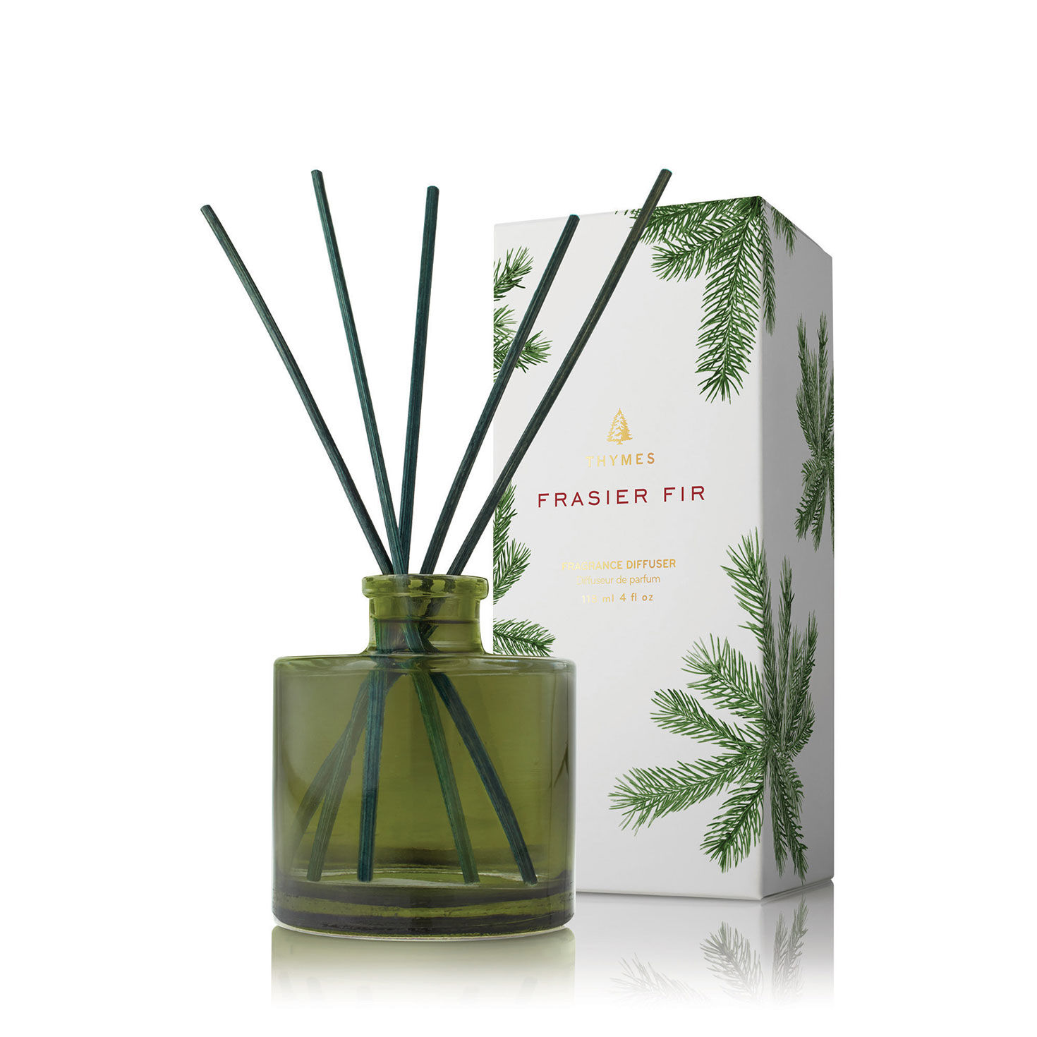 Thymes Frasier Fir Petite Reed Diffuser, Green