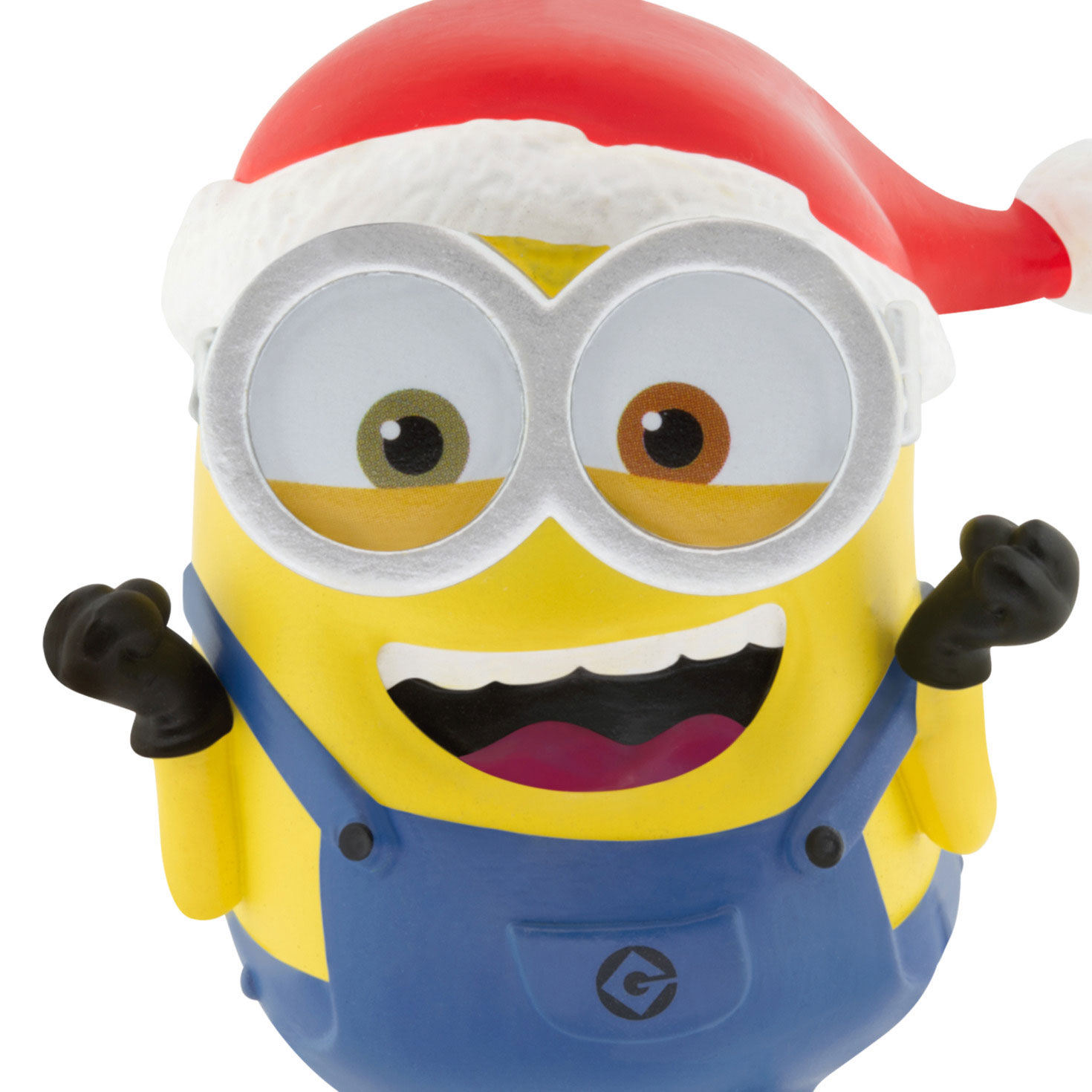 Minion Bob in Santa Hat Christmas Ornament closeup view image number 5