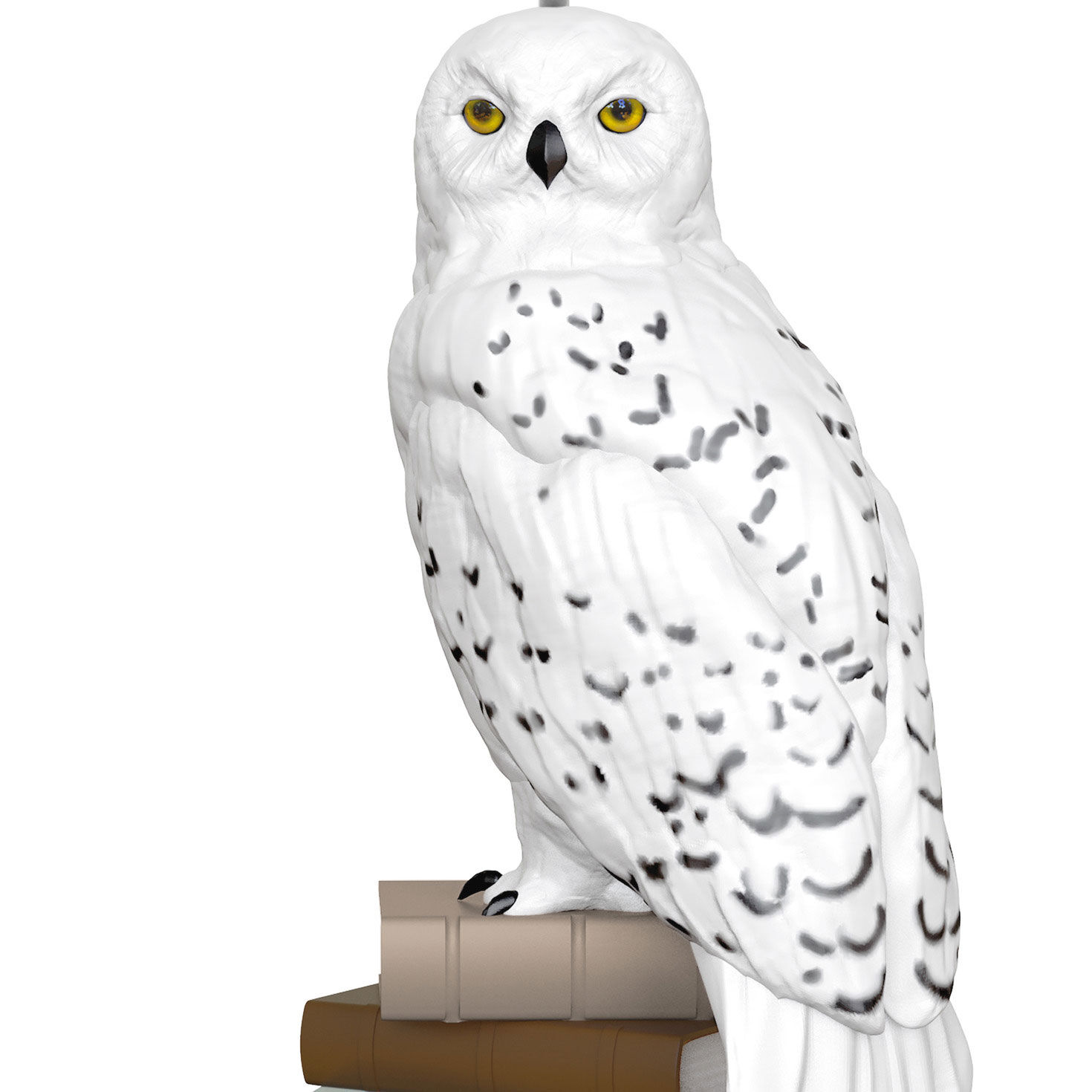 Mini Hedwig on Books Keepsake Ornament closeup view image number 5