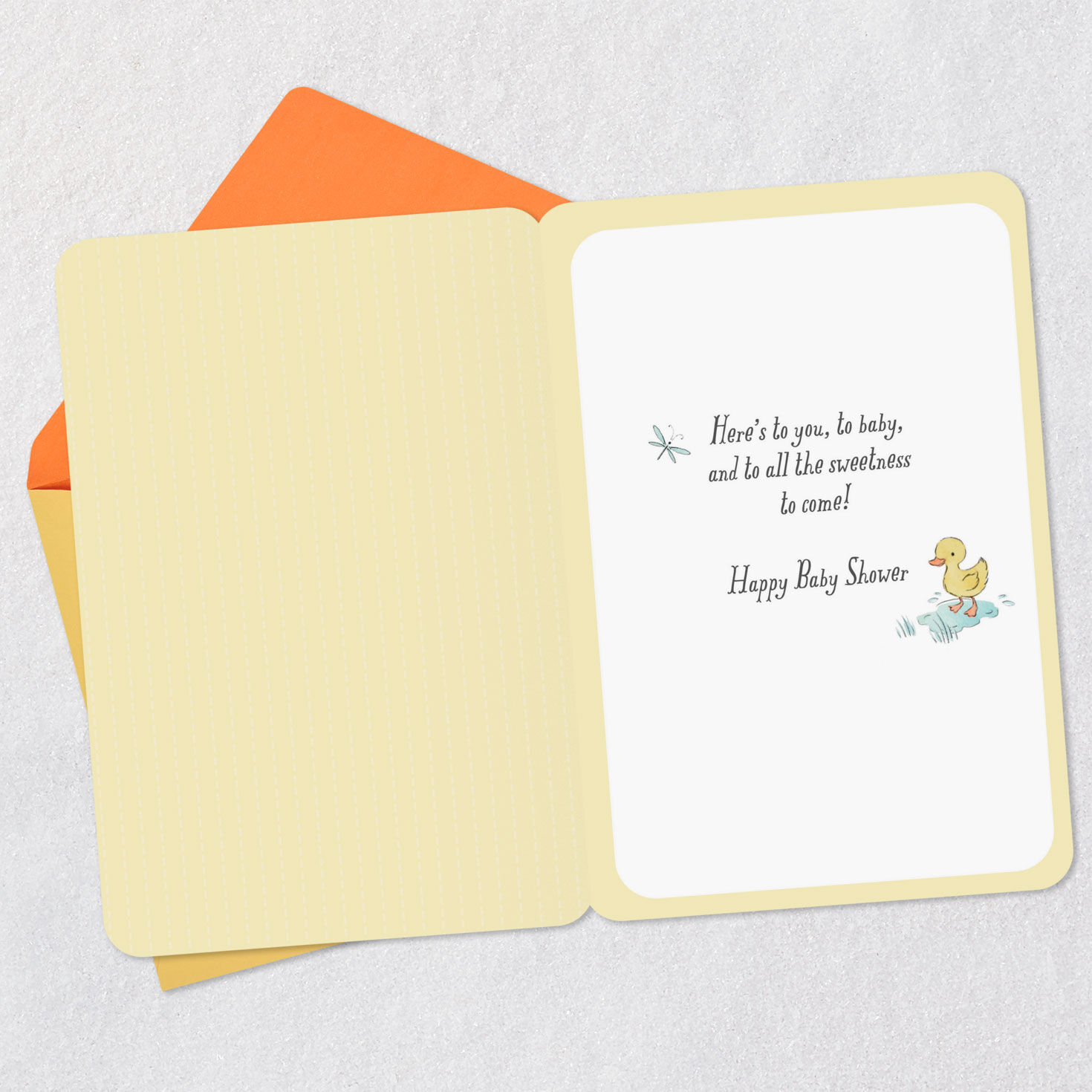 Bunny and Duckling Baby Shower Card Open card with envelope image number 3
