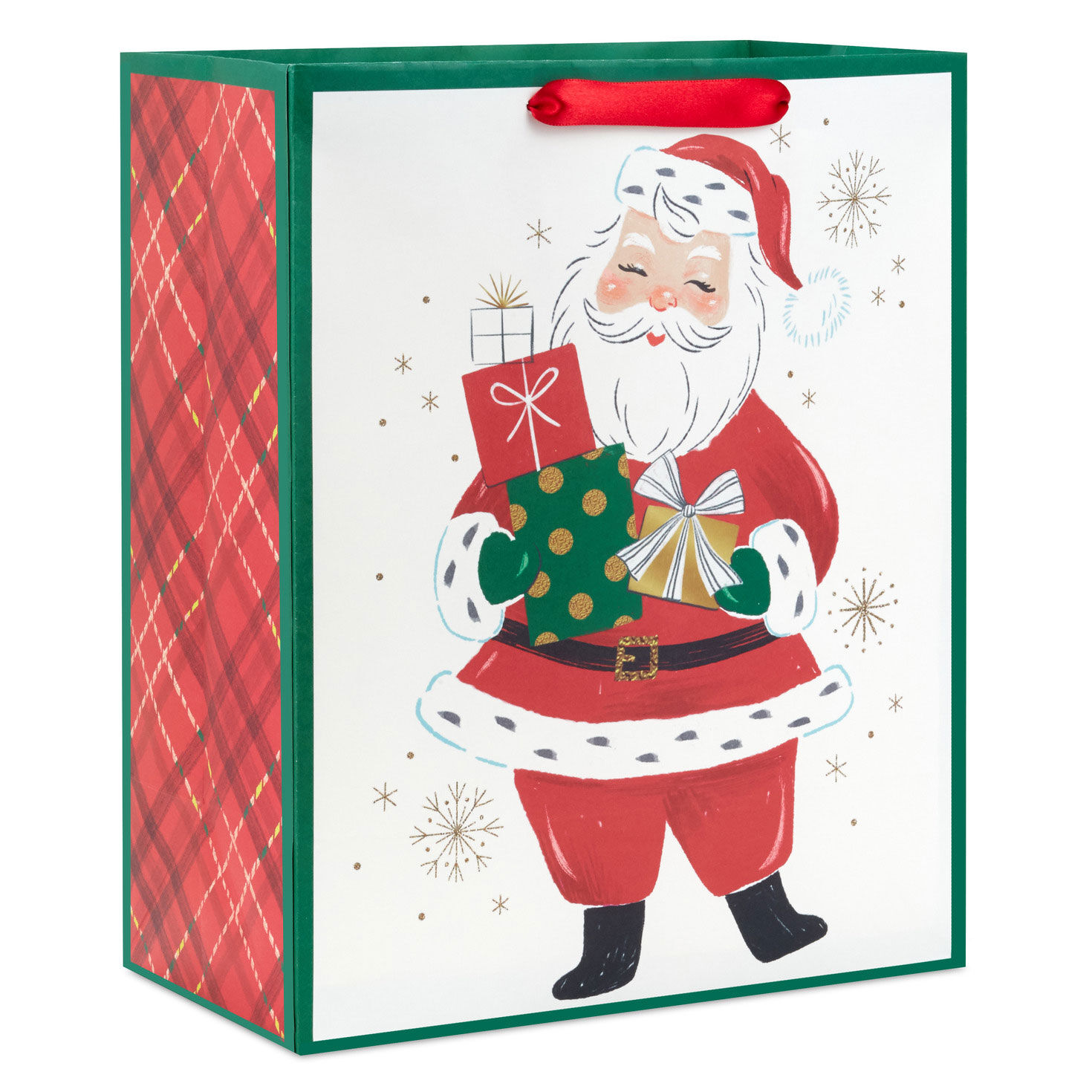 13" Retro Santa With Presents Large Christmas Gift Bag