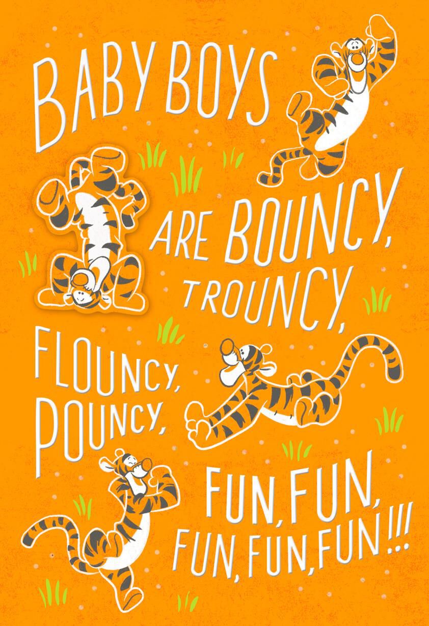 Winnie the Pooh Tigger New Baby Boy Card