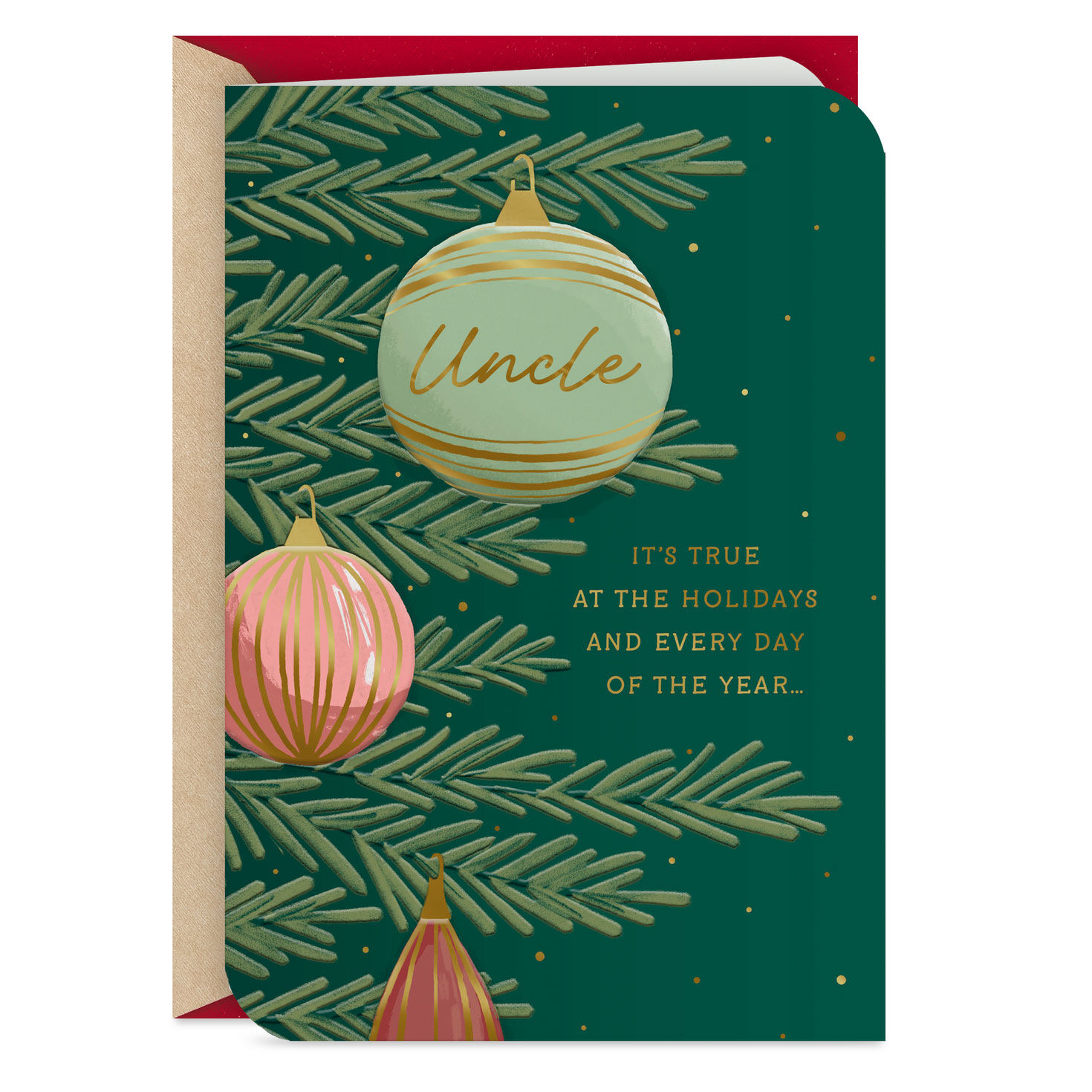 You Mean the World to Our Family Christmas Card for Uncle