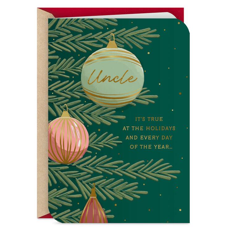 You Mean the World to Our Family Christmas Card for Uncle