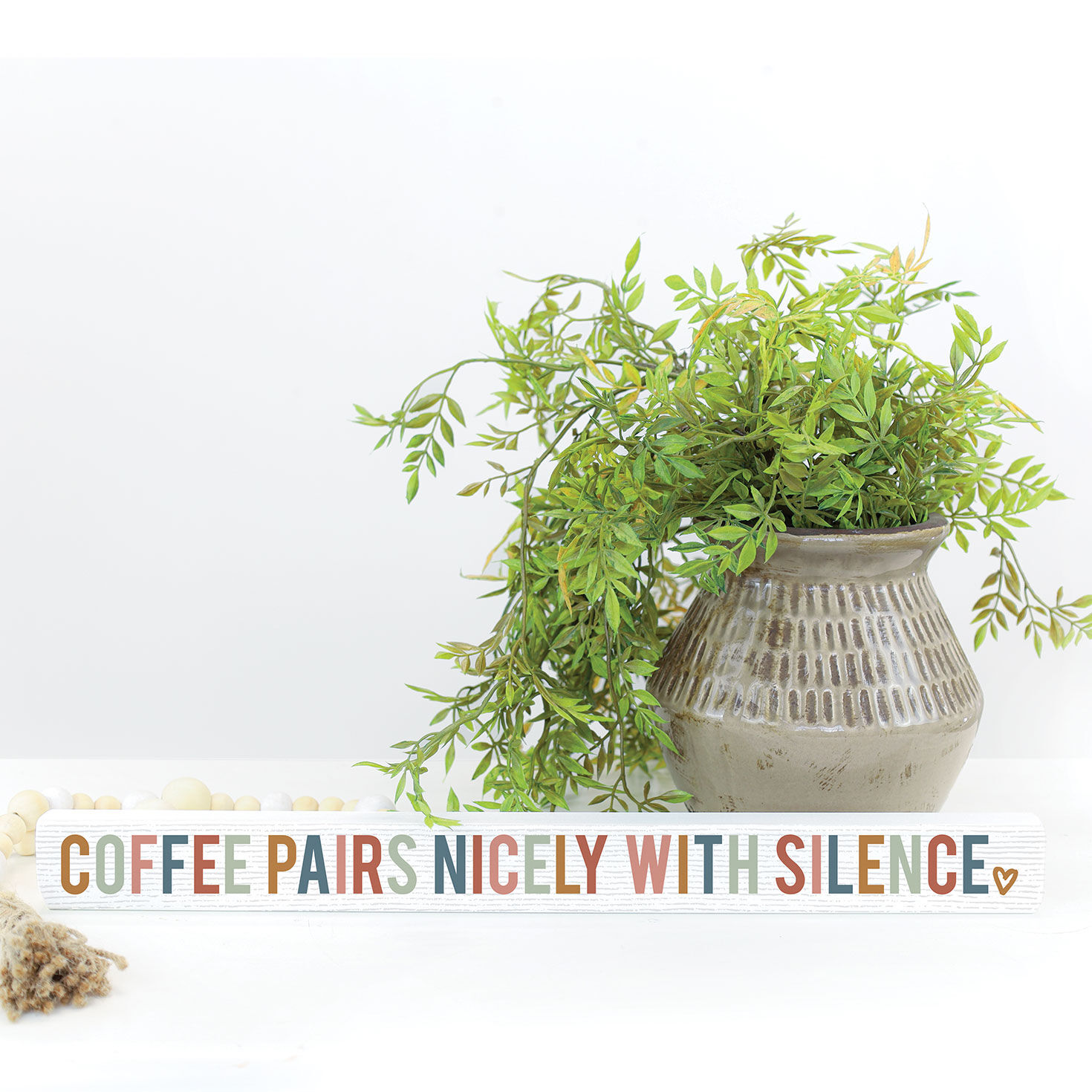 Sincere Surroundings Coffee and Silence Wood Quote Sign for only USD 12.99 | Hallmark