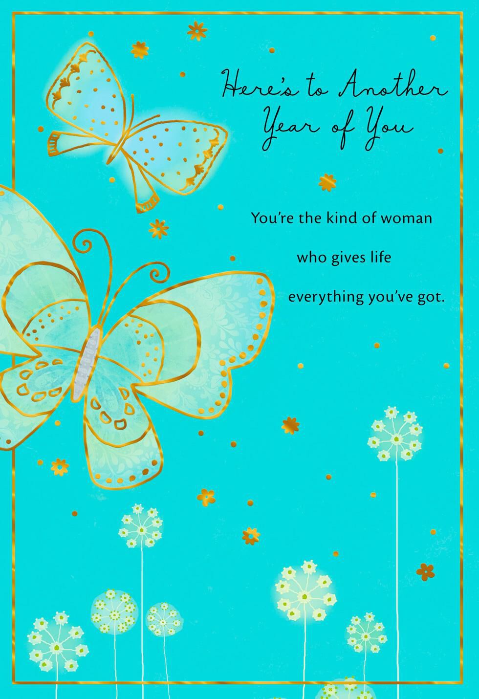 Butterflies on Blue Birthday Card