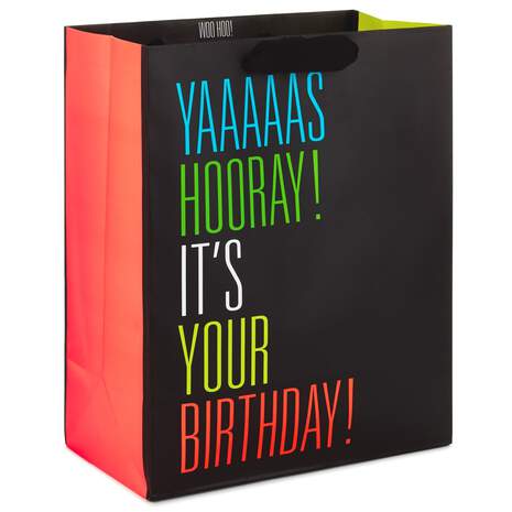 13" Yaaaaas Hooray Birthday Gift Bag, , large
