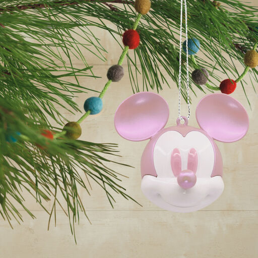 Disney 100 Years of Wonder Mickey Mouse Iridescent Pink Hallmark Ornament, 