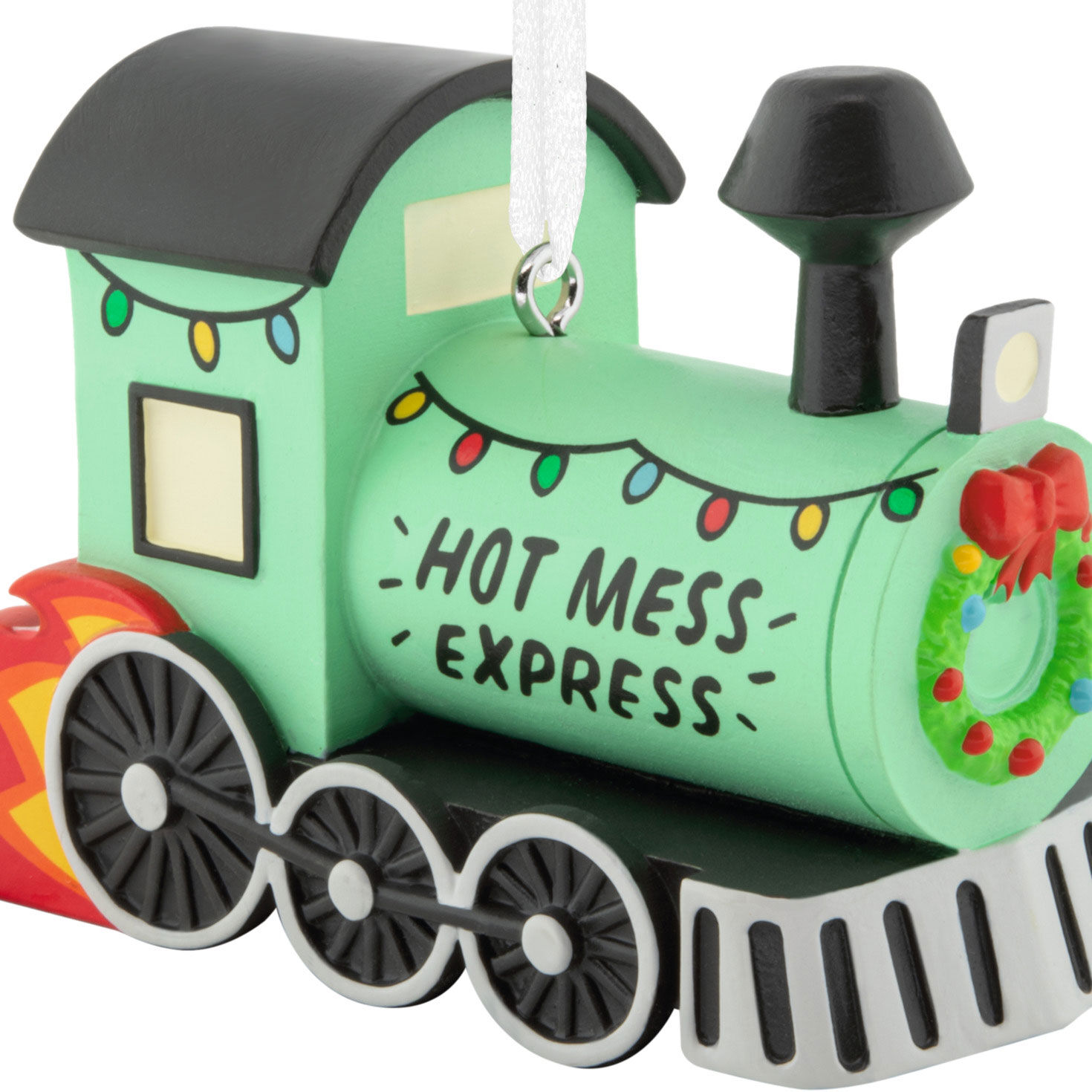 Hot Mess Train Engine Christmas Ornament upclose view image number 5