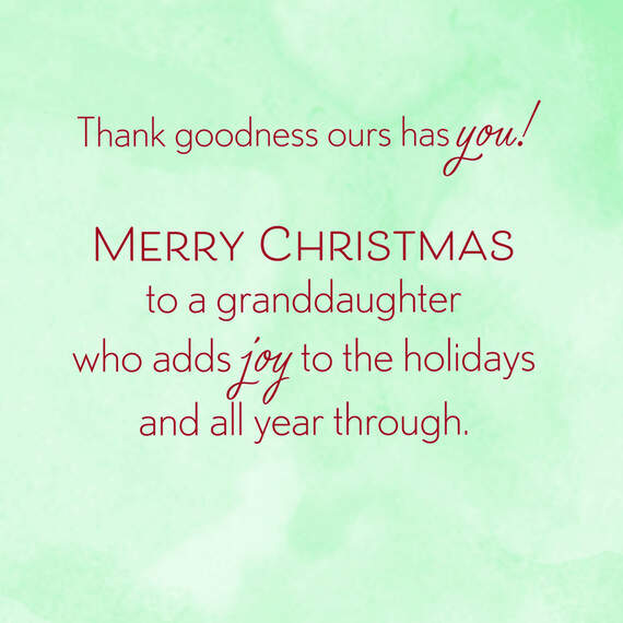 You Add Sparkle to the Family Tree Christmas Card for Granddaughter, , large image number 2
