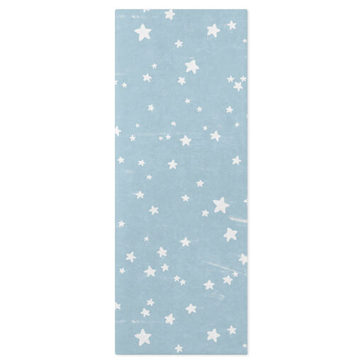 Stars on Pale Blue Tissue Paper, 6 Sheets, 