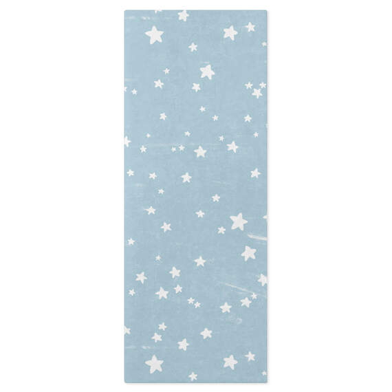 Stars on Pale Blue Tissue Paper, 6 Sheets
