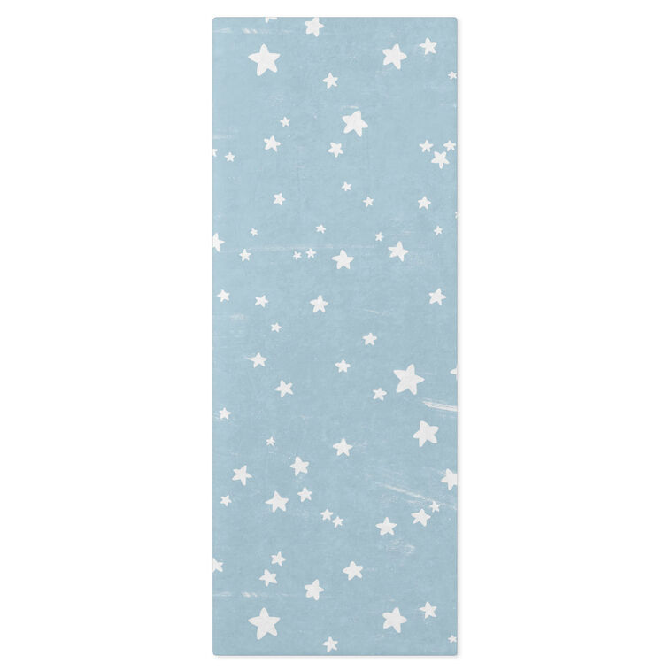 Stars on Pale Blue Tissue Paper, 6 Sheets