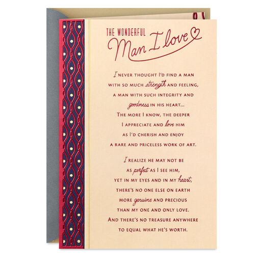 The Wonderful Man I Love Birthday Card, 