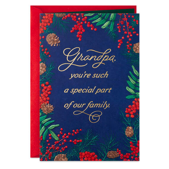 Loved and Admired Christmas Card for Grandpa, , large image number 1