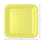 Yellow Grid Square Dinner Plates, Set of 8, , large image number 3