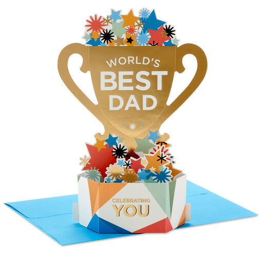 World's Best Dad Trophy 3D Pop-Up Father's Day Card, 
