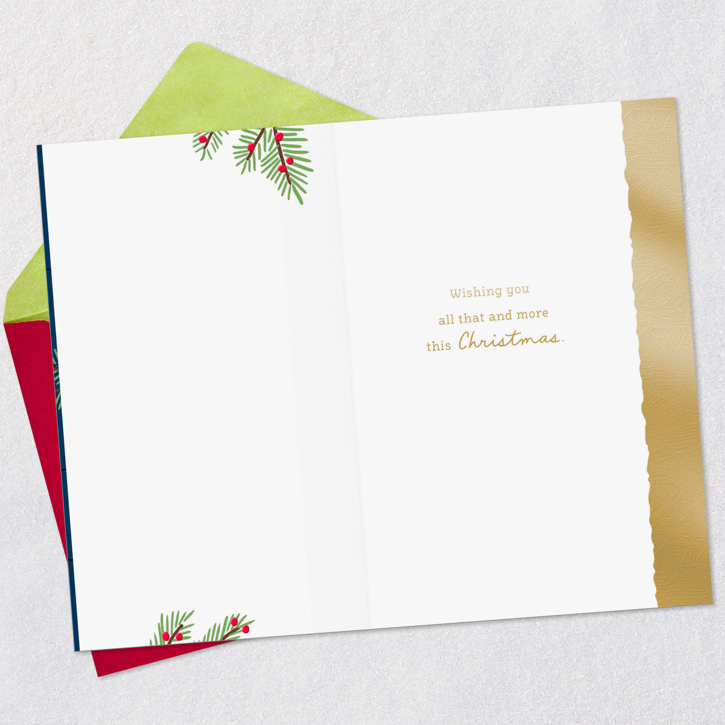 String Lights Navy Blue Christmas Card for Godson Open card with envelope image number 3
