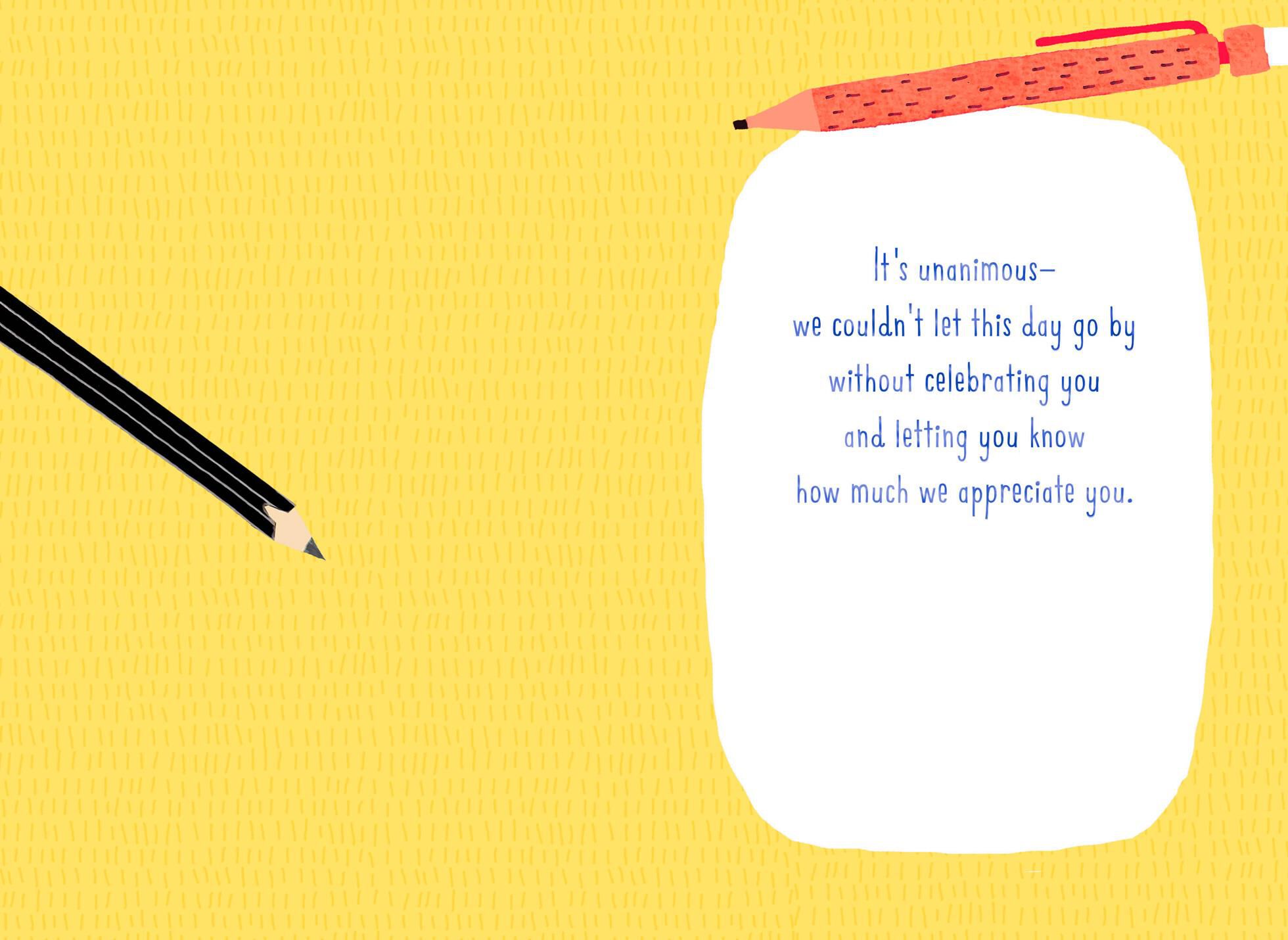 Pencils Boss's Day Card From Us