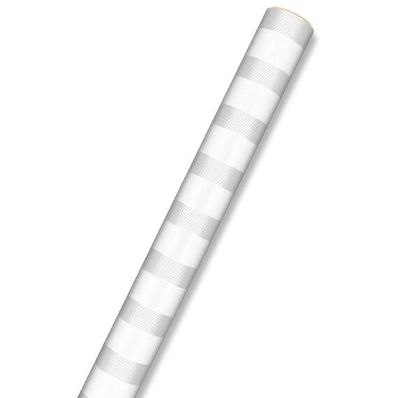 White and Pearl Stripe Wrapping Paper, 15 sq. ft., , large image number 5