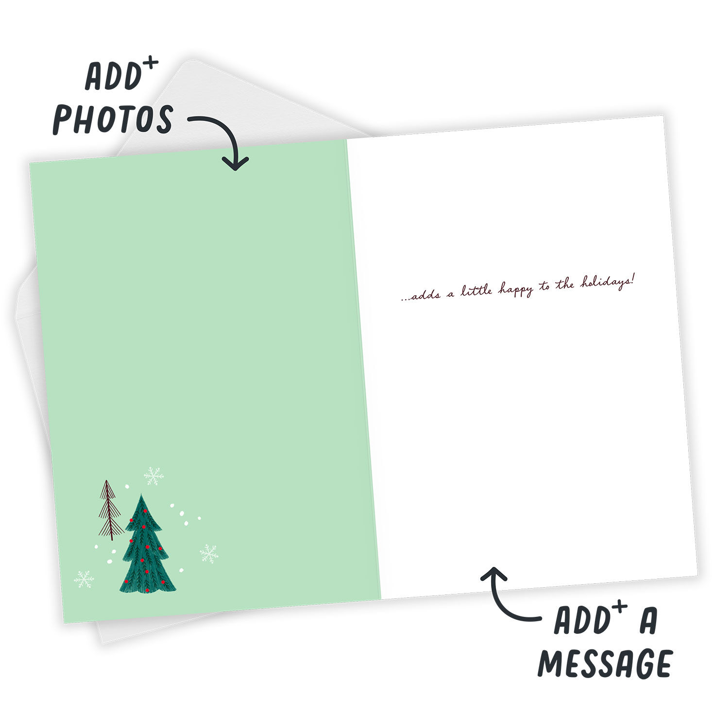 Thinking of You Snowy Village Custom Holiday Card, , large image number 3