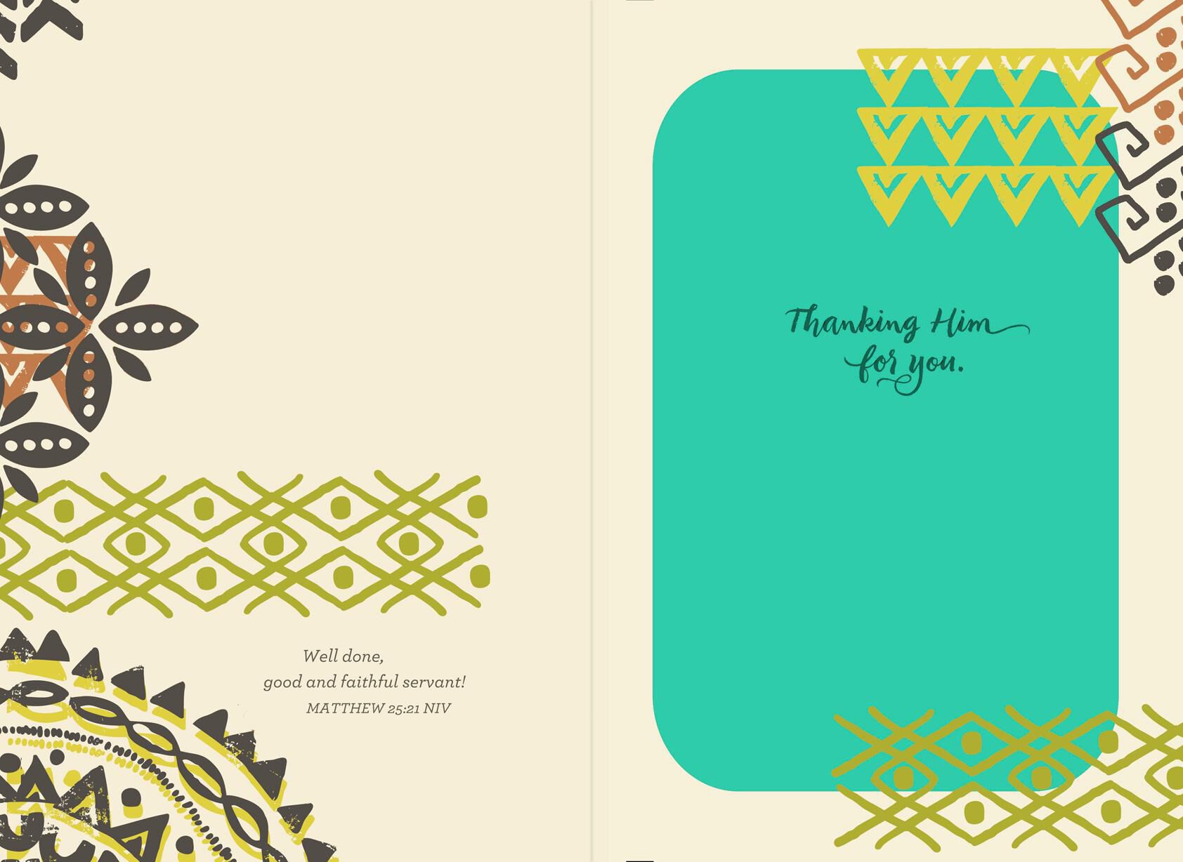 Selfless Serving Religious Thank You Card