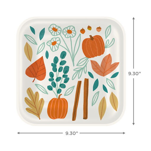 Fall Foliage Square Dinner Plates, Set of 8, 