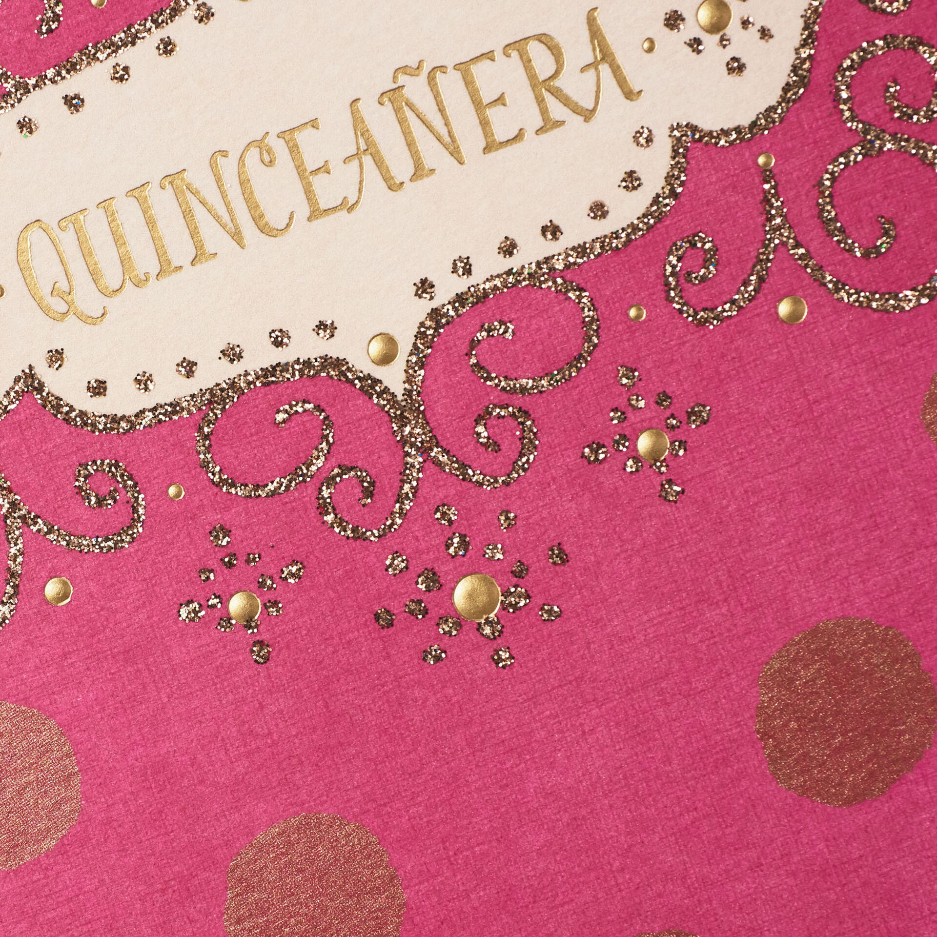 Glitter and Glow SpanishLanguage Quinceañera Card Greeting Cards
