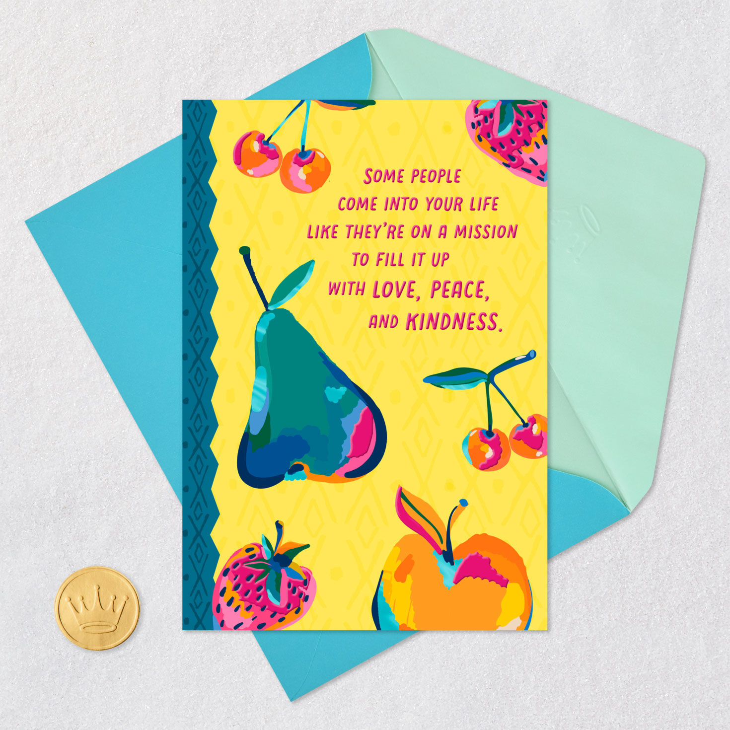 Colorful Fruit Religious Thank You Card Card Front with Envelope and Gold Seal image number 5