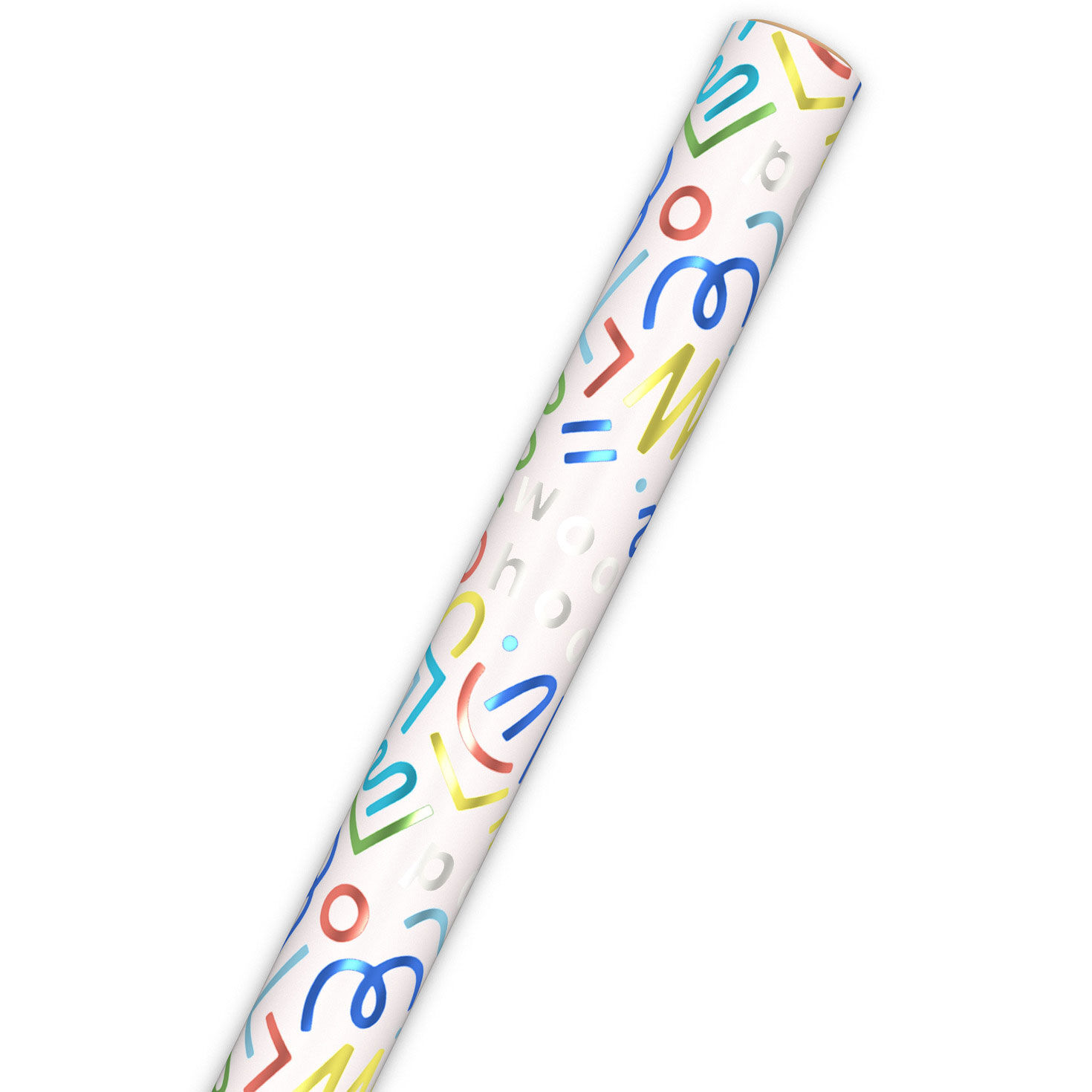Colorful Squiggles on Metallic White Gift Wrap Roll Wrap Tube image number 6